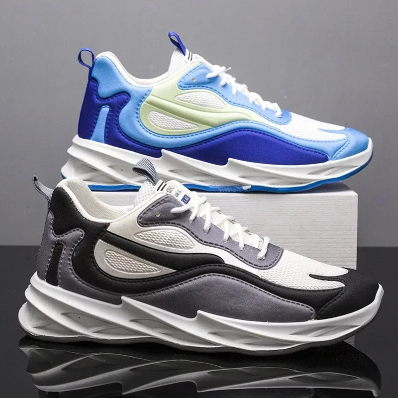 New Trendy Men's Sports Shoes Cushion Running Sneakers Outdoor Leisure Walking Jogging Trainers Soft Sole Breathable Footwear - Tasawoq
