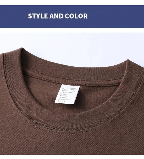 100% pure cotton summer high-end brand men's short sleeve round neck fashionable style half sleeved top breathable T-shirt - Tasawoq