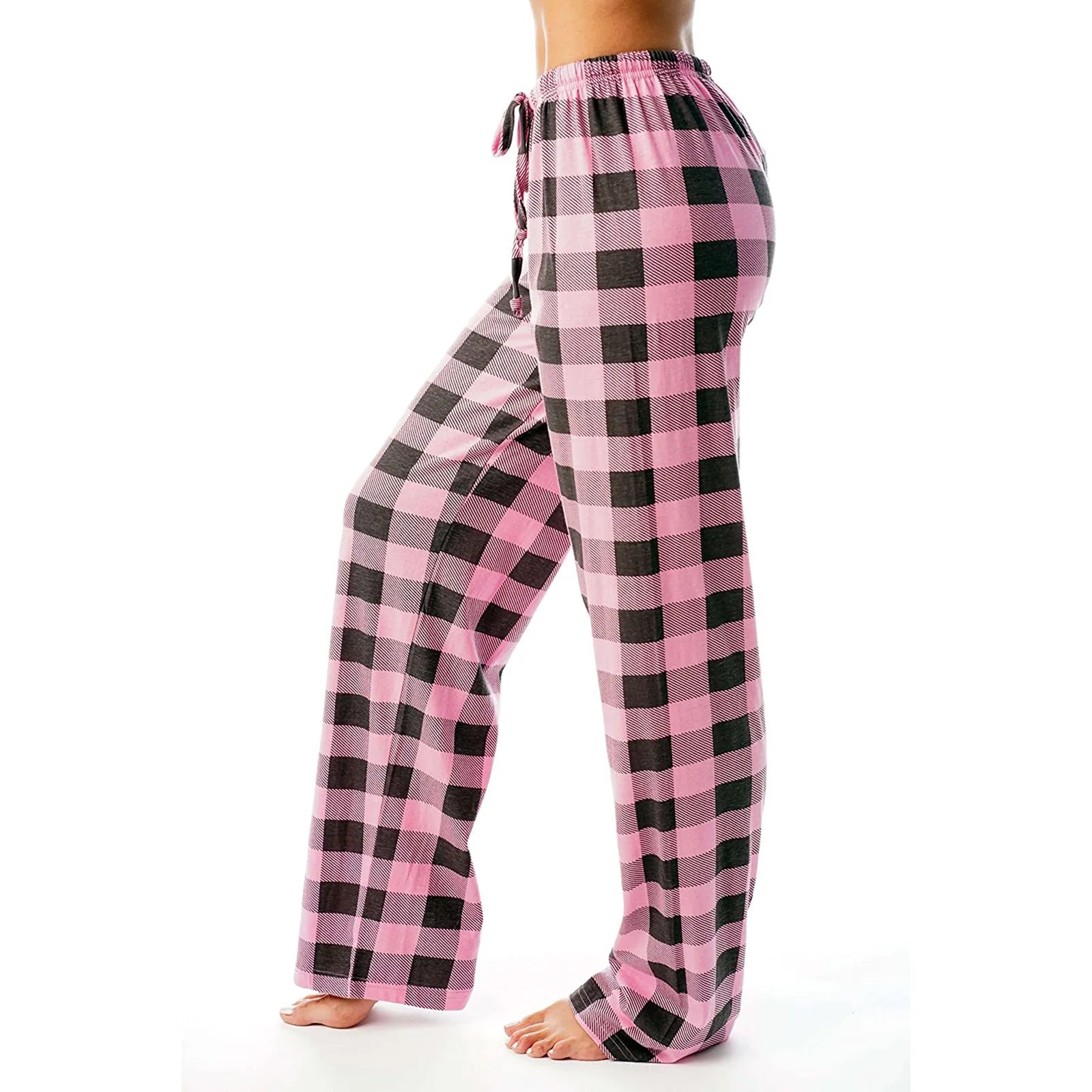 Women Christmas Pajama pants Autumn Winter Plaid Printed Pants Fashion Casual Wide Leg Pants Clothing Streetwear - Tasawoq