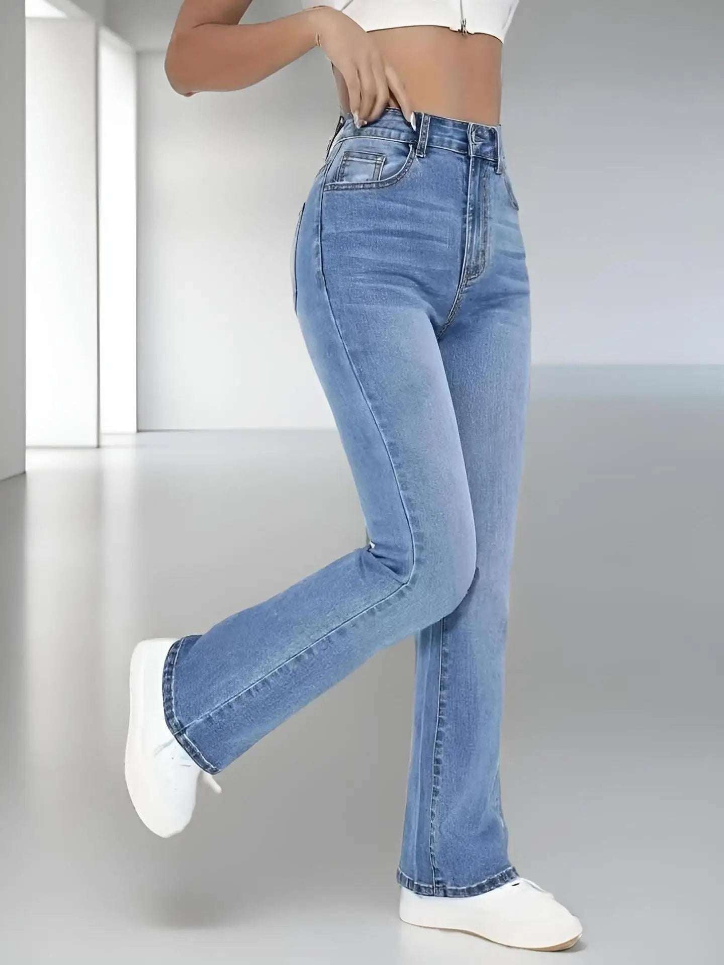 New women's hot jeans slimming European and American style casual versatile high waist washed Denim trousers for women - Tasawoq