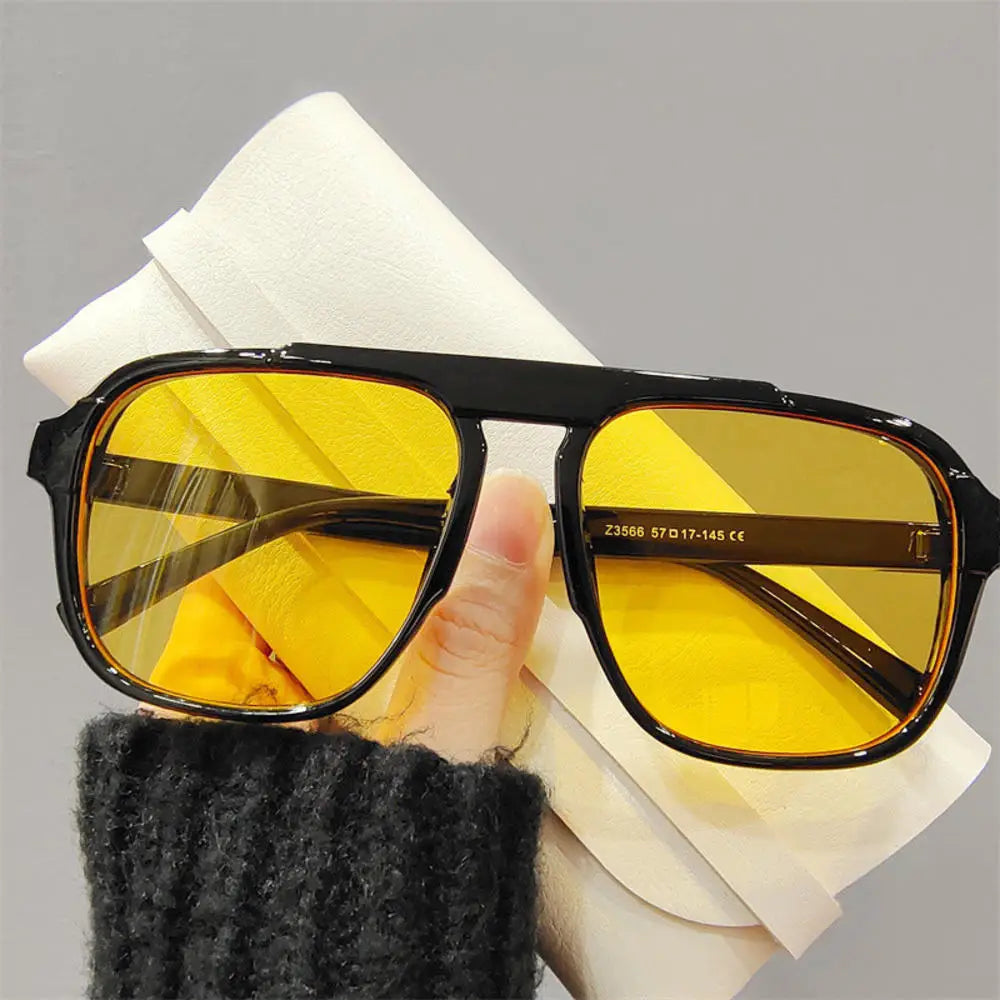 2024 New Fashion Men Sunglasses Oversized Frame Women Anti-blue Light Transparent Glasses UV400 Eyewear Flat Mirror Eyeglass - Tasawoq