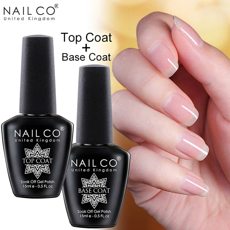 NAILCO 15ml Top Coat And Base Coat Art Design Gel Nail Polish UV Top Base Coat UV LED Soak Off Gel For Nail Decoration Varnish - Tasawoq