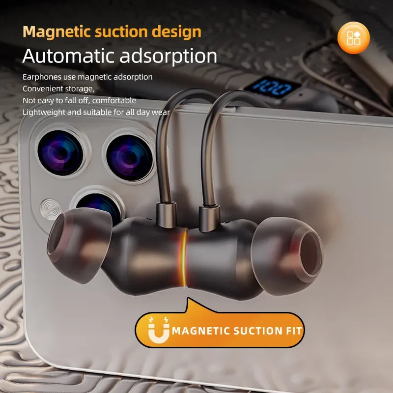 2023 New True Wireless BT Headphones: High Quality, Long Life, Digital Display and Pluggable Memory Card Playback! - Tasawoq