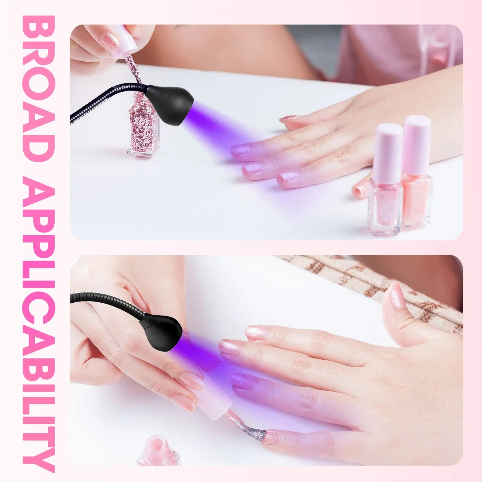 Nail Dryer Light UV Nail lamp 395nm Wavelength Clip-on Desk Mini USB For Gel Nails ongle Manicure Salon Tools - Tasawoq