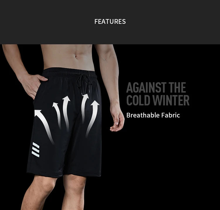 SONECHOKI Running Shorts Men Striped Printing Loose Basketball Sport Gym Breathable Shorts Fitness Training Workout Bottom Male - Tasawoq