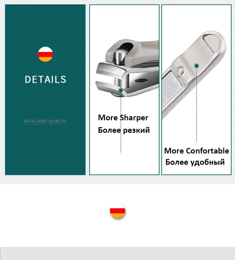 Nail Trimmer Pedicure Scissor Nail Clippers Stainless Steel Anti Splash Fingernail Cutter Manicure Tools Bionics Design - Tasawoq