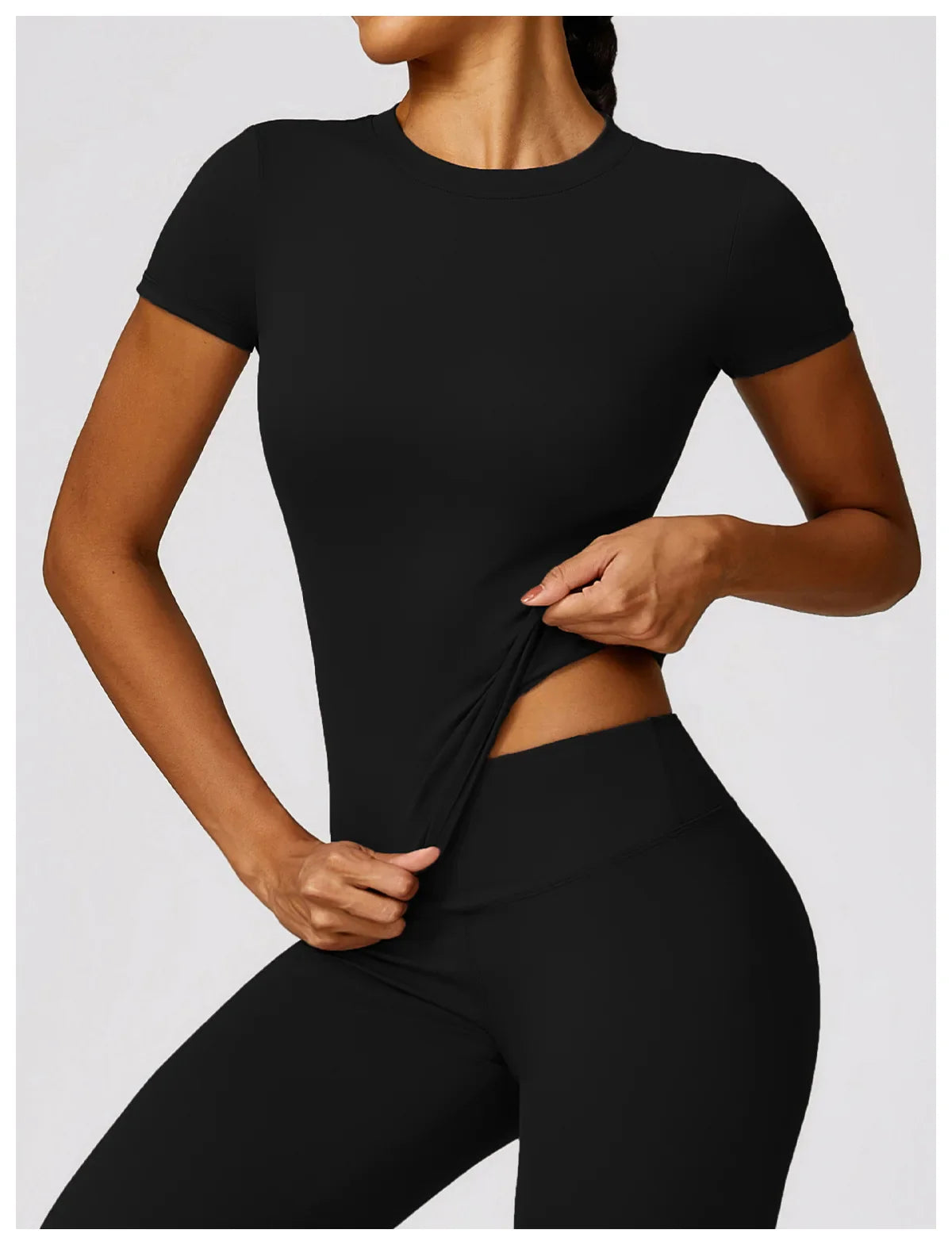 HGC Women's Sports T Shirt Summer Short Sleeve Running Round Neck Breathable Stretchy GYM Yoga Slim Fitness Active Top Tee - Tasawoq