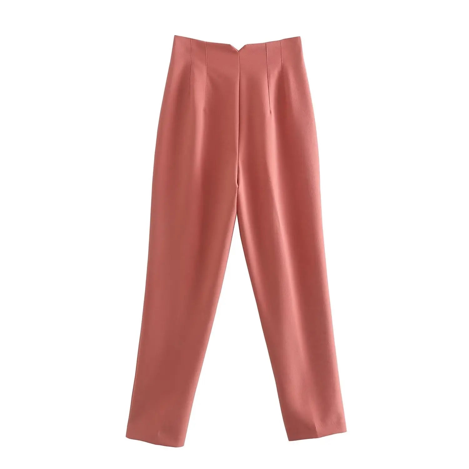 Willshela Women Fashion Straight Pants High Waist Front Zipper Trousers Vintage Full Length Female Chic Lady - Tasawoq