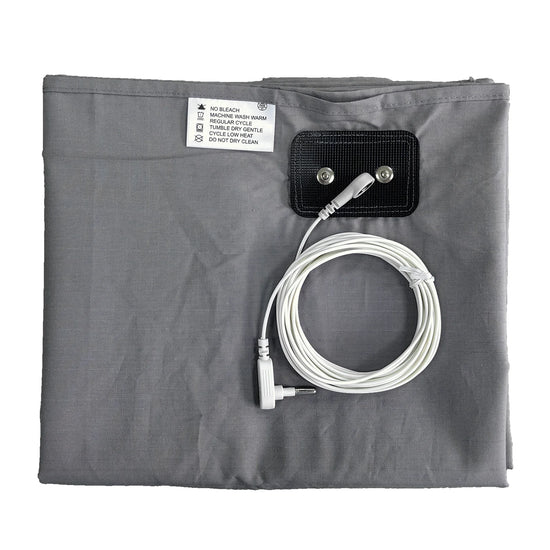 10% Silver Fiber Flat Bedsheet with Earthing Cord Conductive Antistatic Health Protection Sheet Grounded Release Stress - Tasawoq