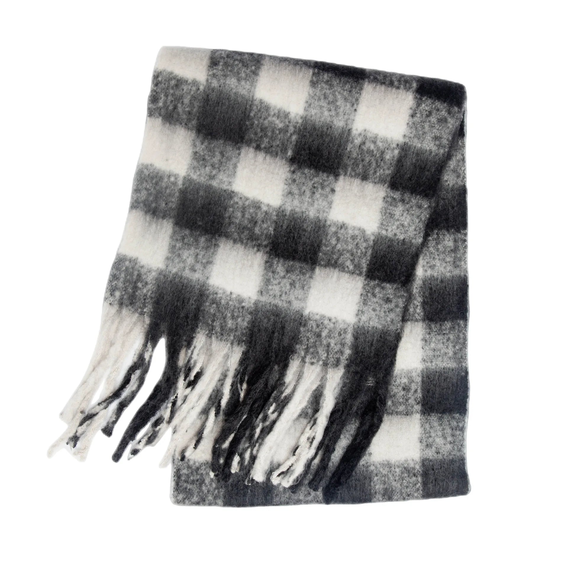 2025 Winter Thick Warm Scarf Women Cashmere Shawl and Wraps Pashmina Neckerchief Bufanda Female Rainbow Hairy Tessel Echarpe New - Tasawoq