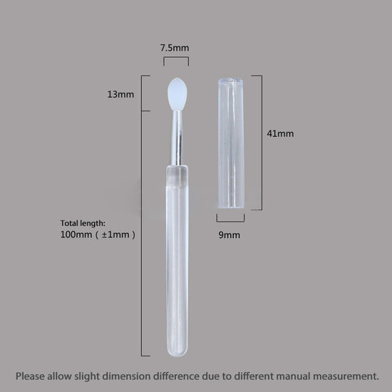 1/3/5pcs Flat Silicone Applicator Sticks Reusable Lip Brush With Cover For Dust Prevention Silicone Nail Powder Applying Tools - Tasawoq